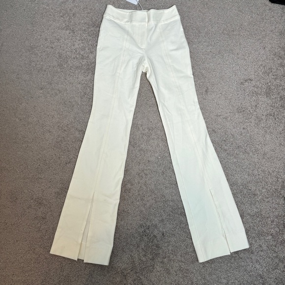 10 Crosby Derek Lam Maeve Front Slit Trouser In Soft White TC00117ACR - Picture 3 of 13